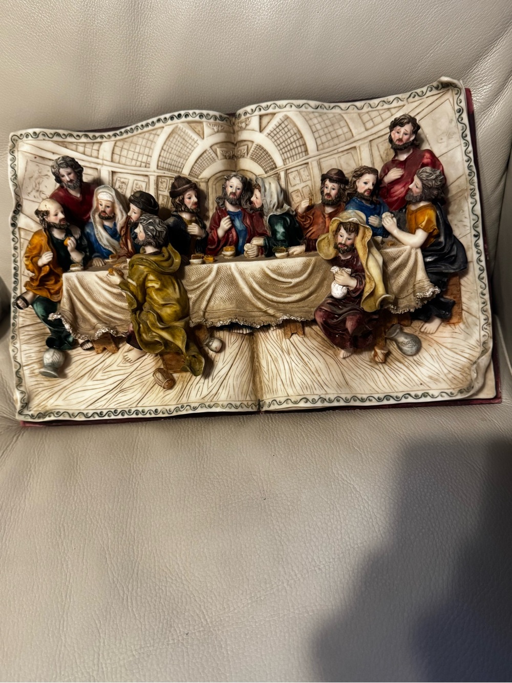 Ceramic Wall Plaque - Multicolor Last Supper Relief